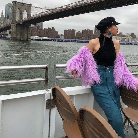 Teal Corduroy Paperbag Bag Pants - Picture 2 of 10